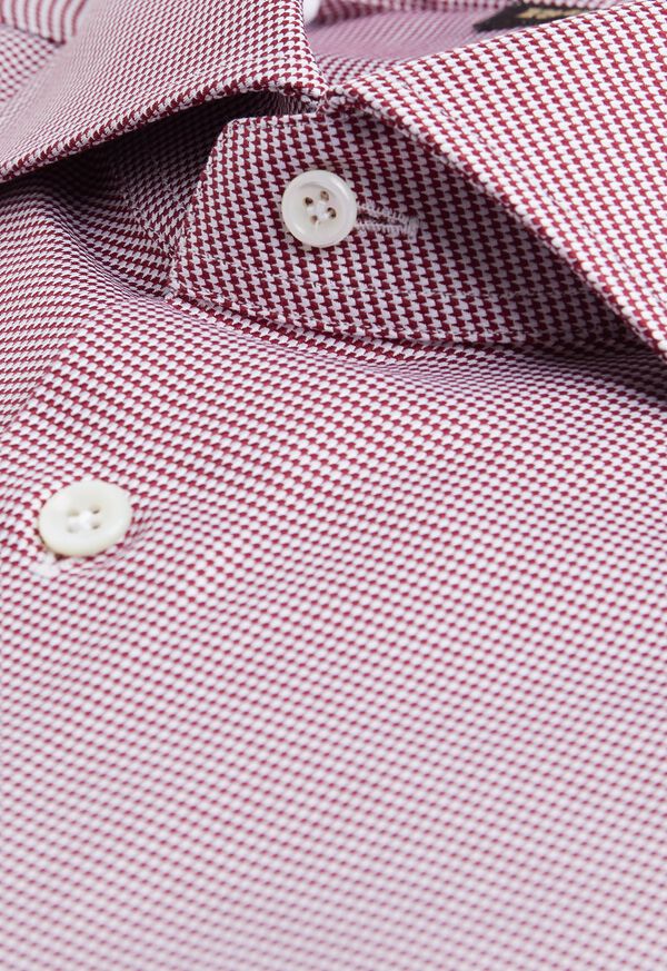 Paul Stuart Red Micro Jacquard Dress Shirt, image 2