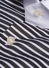 Paul Stuart Round Collar Black Stripe Shirt, thumbnail 2