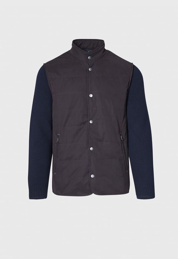 Paul Stuart Belsetta Bomber Jacket with Cashmere Knit Sleeves, image 1