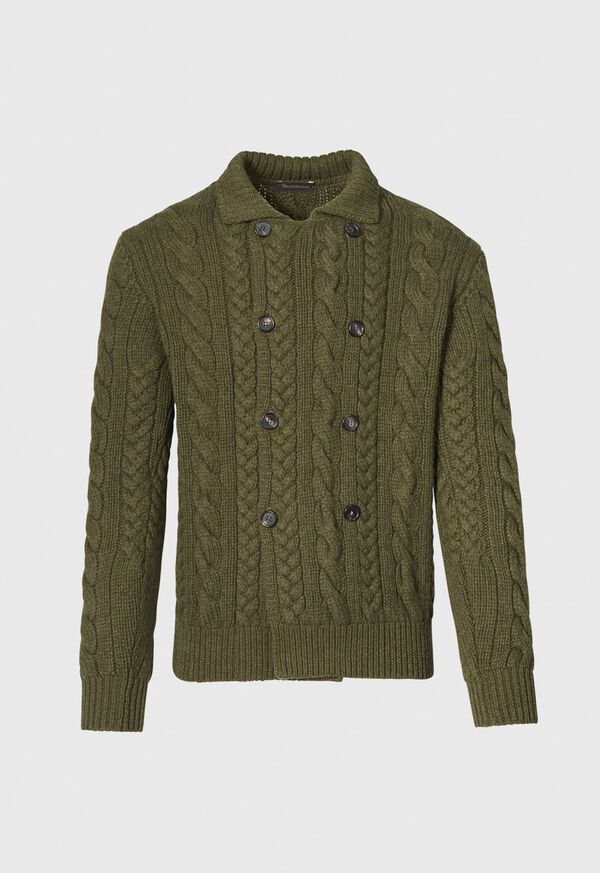 Paul Stuart Cashmere Cable Double Breasted Cardigan, image 1