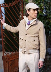 Paul Stuart Suede Button Front Blouson Jacket, thumbnail 2