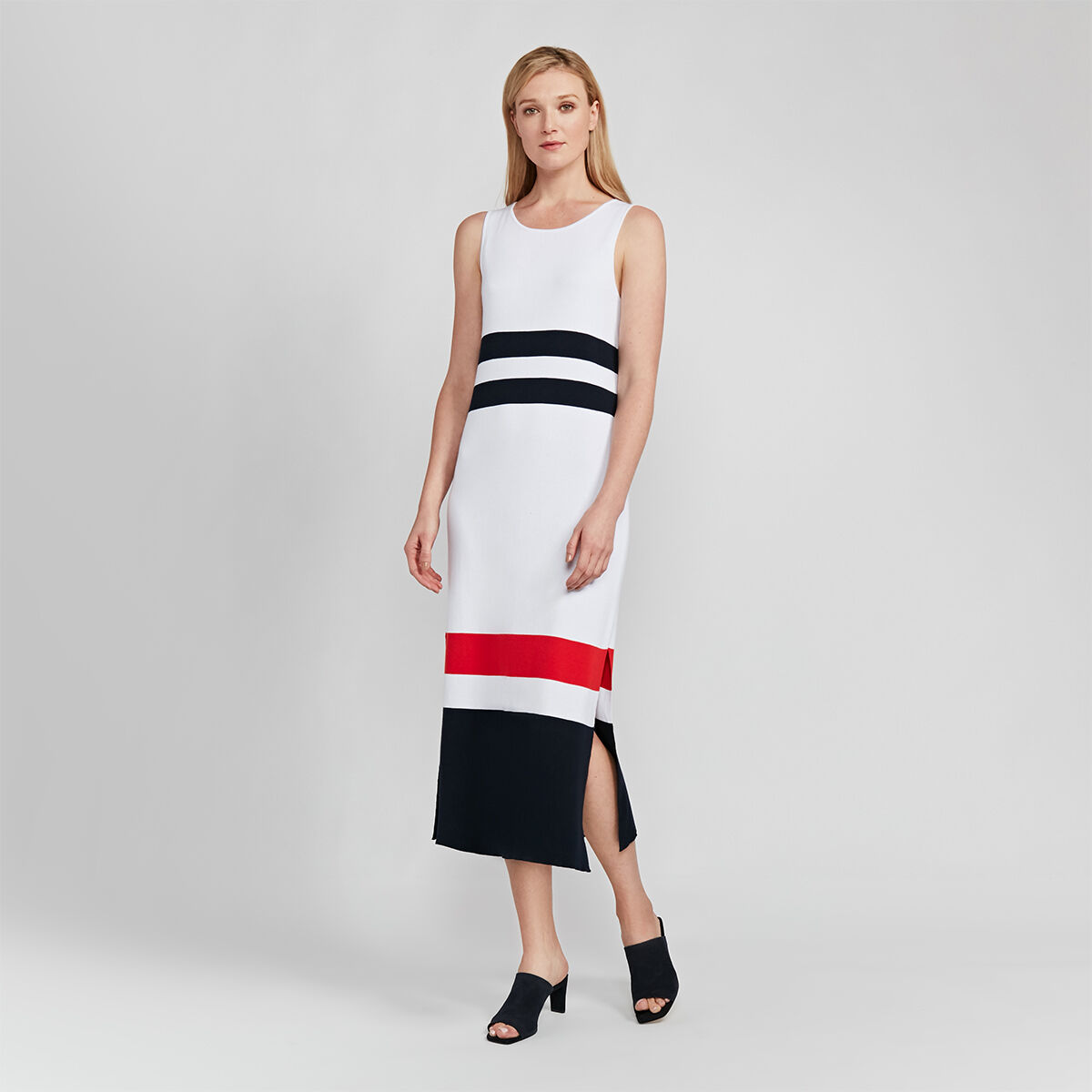 cotton striped maxi dress