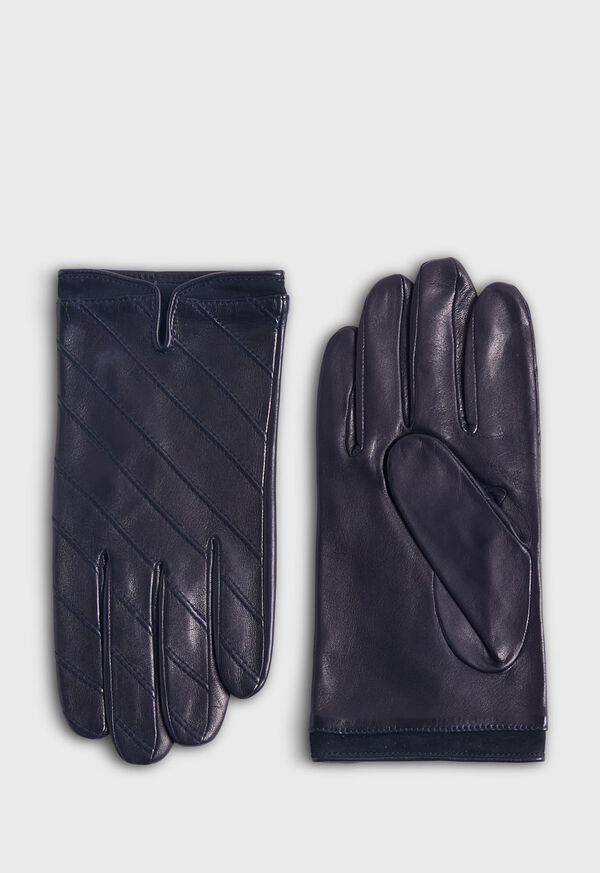 Paul Stuart Nappa Leather Glove with Diagonal Stitching, image 1