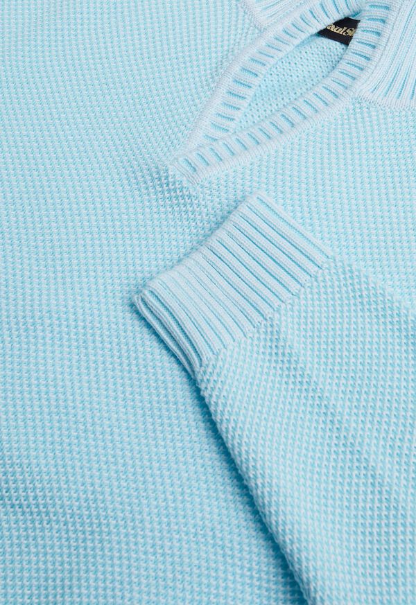 Paul Stuart Cotton Open Collar Birdseye Stitch Sweater, image 5
