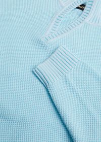 Paul Stuart Cotton Open Collar Birdseye Stitch Sweater, thumbnail 5