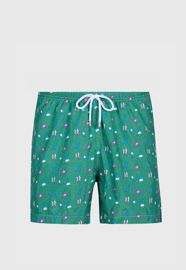 Paul Stuart Nautical Flag Swim Trunk, image 1