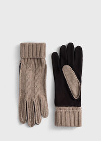 Paul Stuart Suede & Cashmere Cable Knit Glove, thumbnail 1