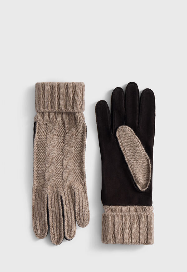 Paul Stuart Suede & Cashmere Cable Knit Glove, image 1