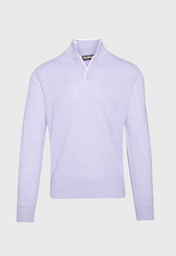 Paul Stuart Open Collar Sweater With Contrast Tipping, image 1