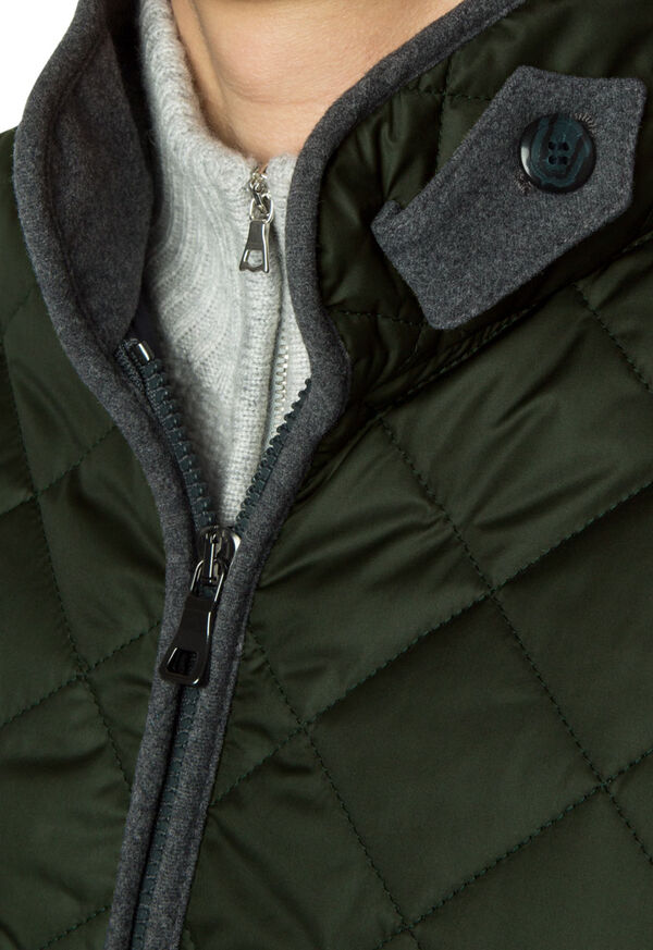 Paul Stuart Quilted Nylon Vest with Wool Trim, image 3