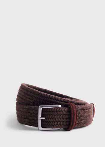 Paul Stuart Braided Wool Belt with Suede Trim
