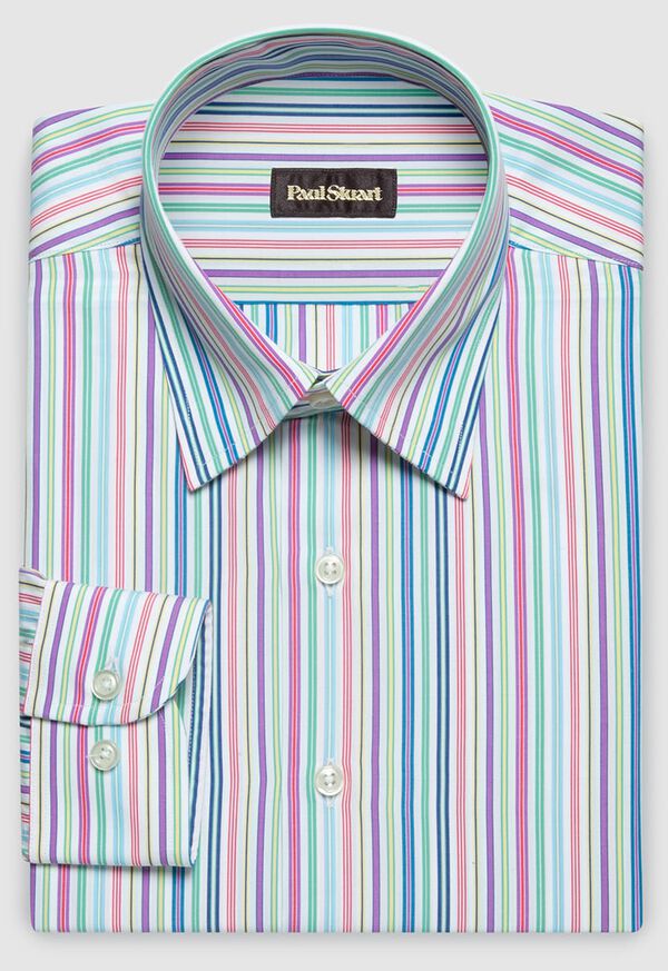 Paul Stuart Cotton Rainbow Stripe Sport Shirt, image 1