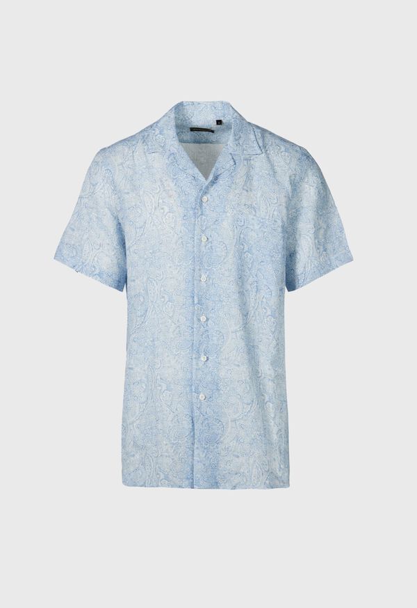 Paul Stuart Linen Paisley Print Camp Shirt, image 1