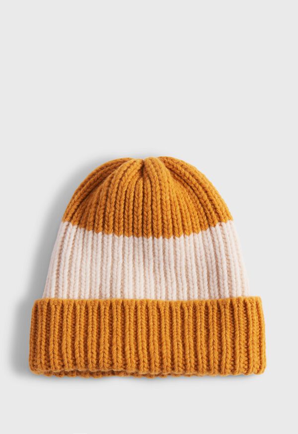 Paul Stuart Wool Two Color Striped Beanie, image 1