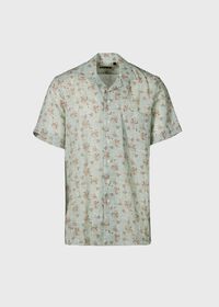Paul Stuart Linen Leaf Print Camp Shirt, thumbnail 1