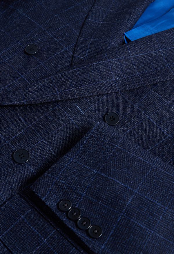Paul Stuart Navy Plaid Double Breasted Suit, image 4