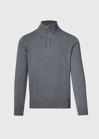 Paul Stuart Quarter Zip Sweater with Suede Trim, thumbnail 1