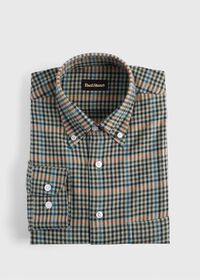 Paul Stuart Small Plaid Flannel Sport Shirt, thumbnail 1