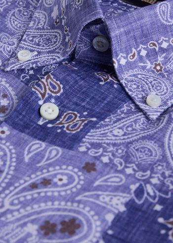 Paul Stuart Printed Linen Sport Shirt