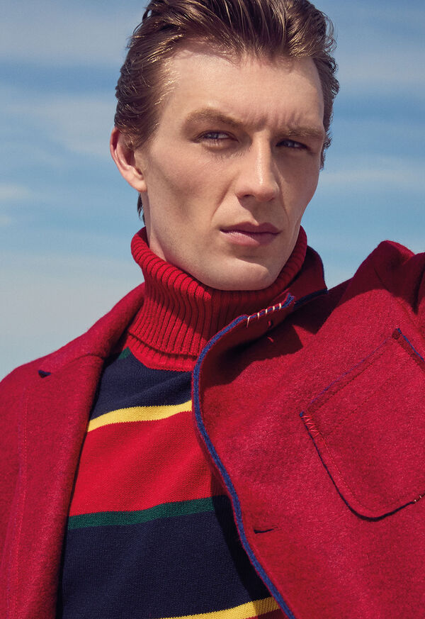 Paul Stuart Wool Regimental Stripe Turtleneck, image 2