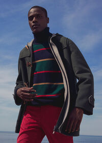 Paul Stuart Wool Regimental Stripe Turtleneck, thumbnail 2