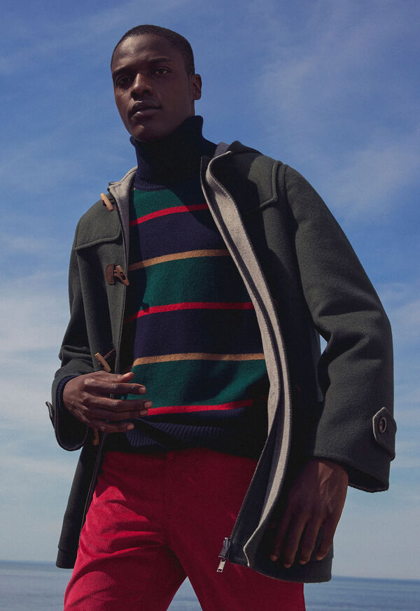 Paul Stuart Wool Regimental Stripe Turtleneck, image 2
