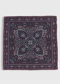 Paul Stuart Paisley Reversible Pocket Square, thumbnail 2