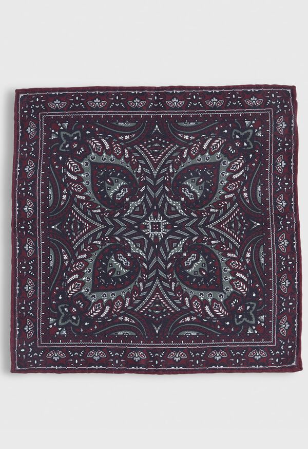 Paul Stuart Paisley Reversible Pocket Square, image 2