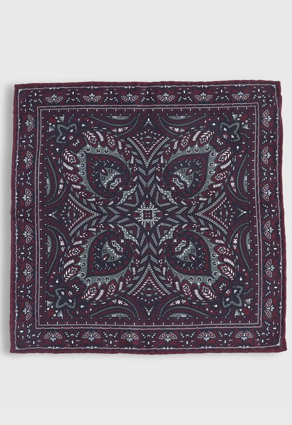 Paul Stuart Paisley Reversible Pocket Square, image 2