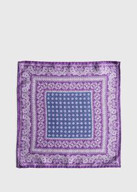 Paul Stuart Silk Paisley Medallion Pocket Square, thumbnail 2