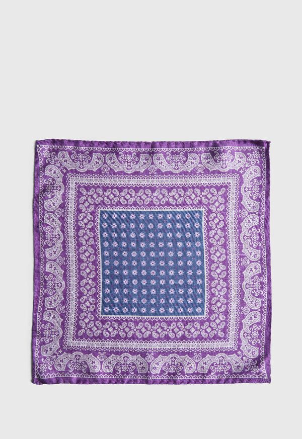 Paul Stuart Silk Paisley Medallion Pocket Square, image 2