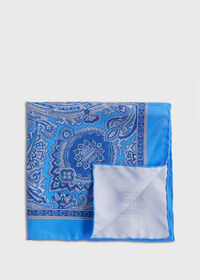 Paul Stuart Printed Habotai Silk Paisley Pocket Square, thumbnail 1