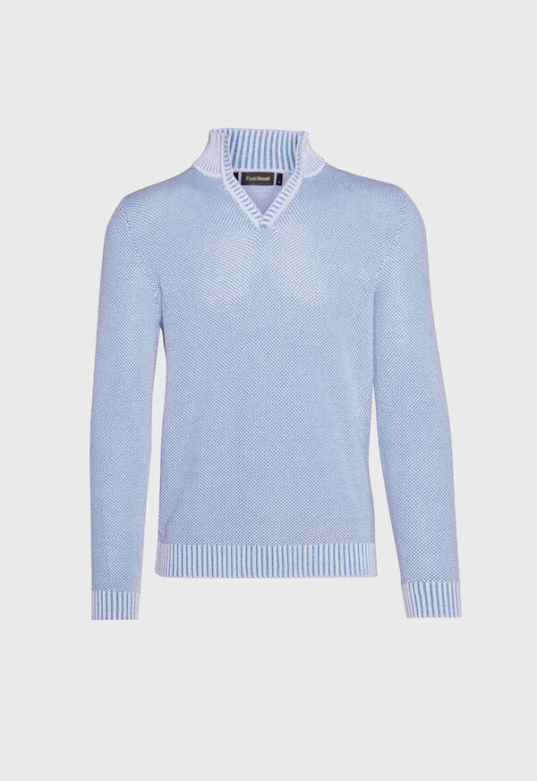 Paul Stuart Birdseye Open Collar Sweater, image 1
