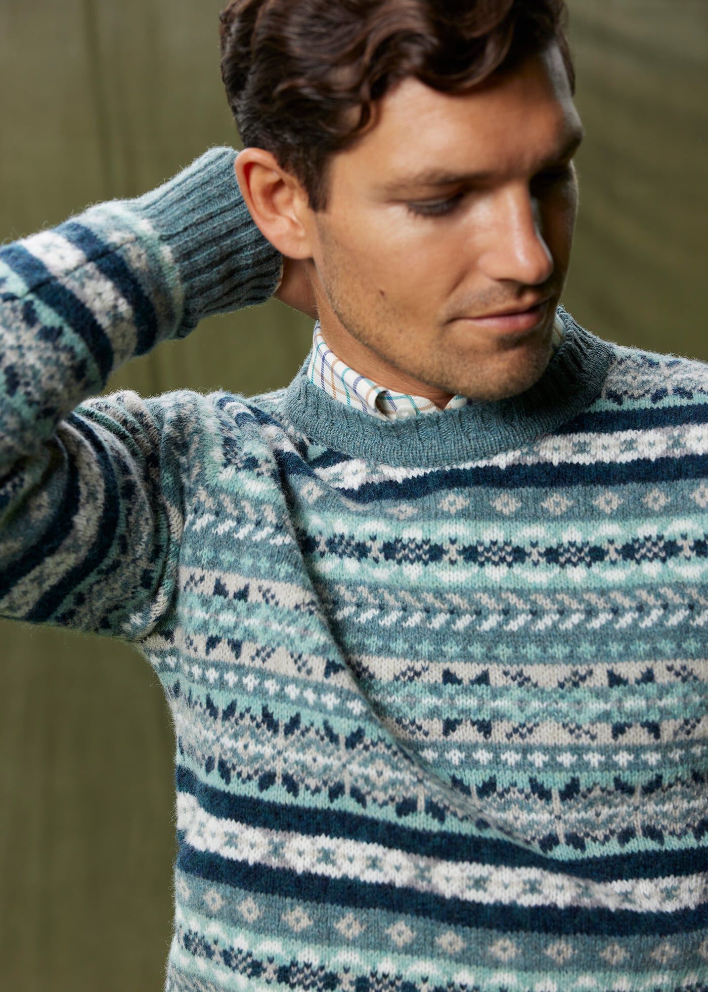 Fair isle sweater blue hot sale