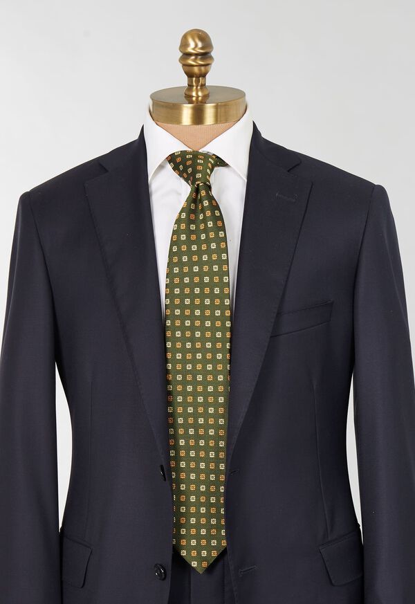 Paul Stuart Woven Silk Two Color Floral Medallion Tie, image 2
