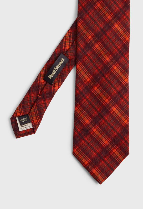 Paul Stuart Printed Wool Plaid Tie, image 1