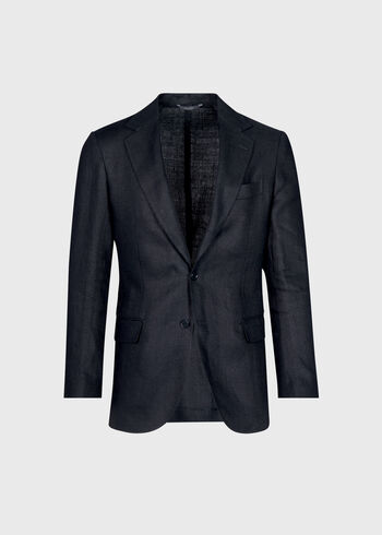 Paul Stuart Black Linen Two-Button Jacket