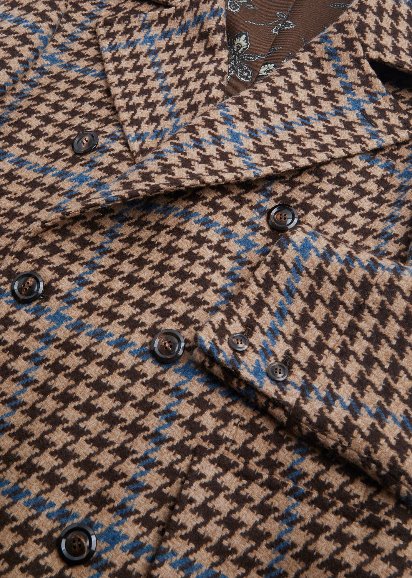 Houndstooth double breasted coat on sale
