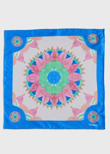 Paul Stuart Printed Silk Sunburst Pocket Square