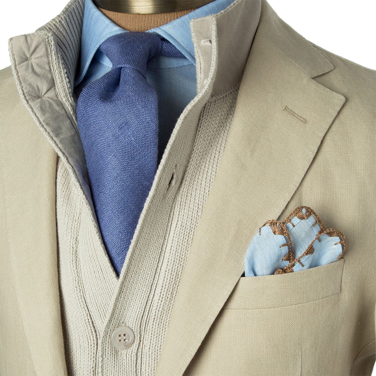 Tan Unconstructed Linen Jacket