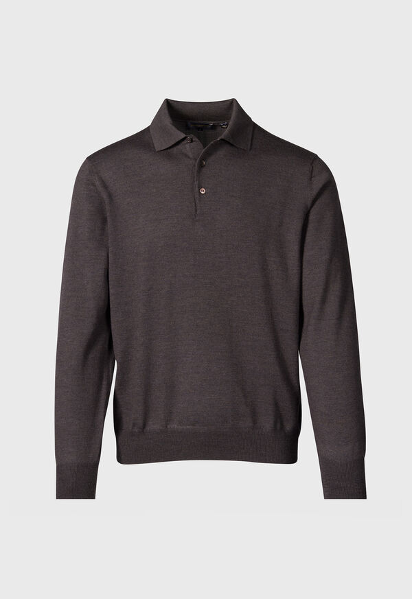 Paul Stuart Merino Wool Long Sleeve Polo, image 1