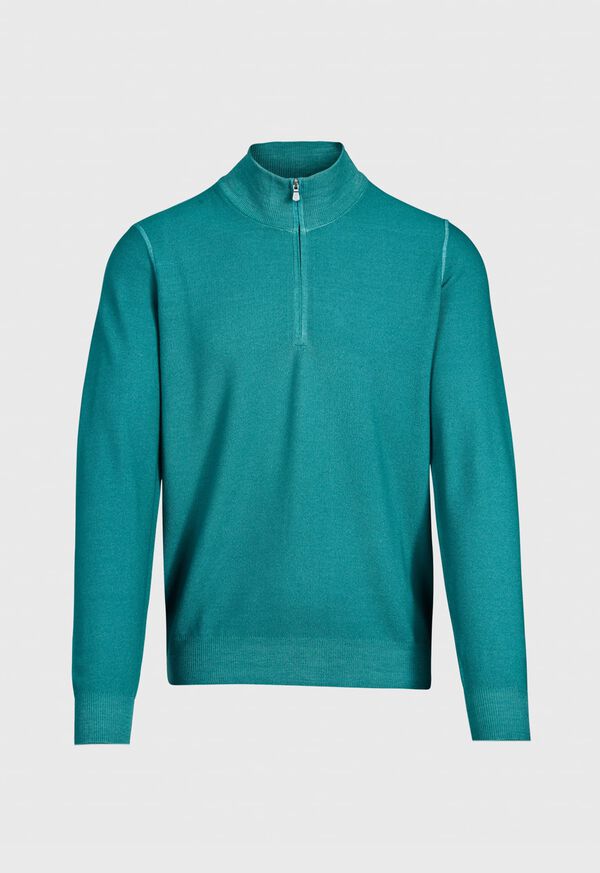 Paul Stuart Merino Wool Rice Stitch Quarter Zip Sweater, image 1