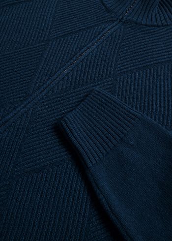 Paul Stuart Wool and Cashmere Zip Jacquard Cardigan