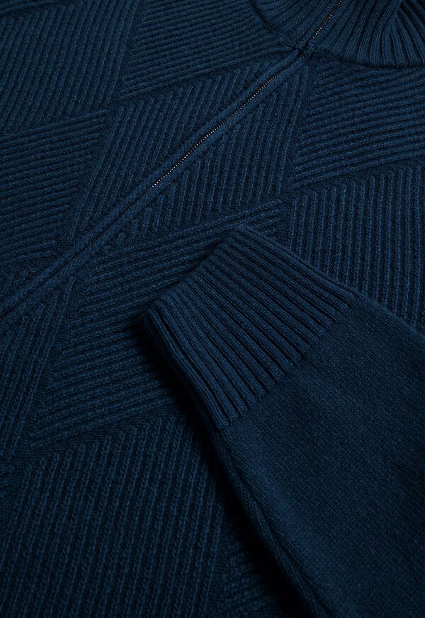 Paul Stuart Wool and Cashmere Zip Jacquard Cardigan, image 2