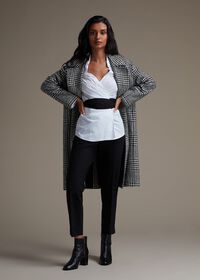 Paul Stuart Poplin Wrap Around Blouse withBlk Belt & Open Collar, thumbnail 3