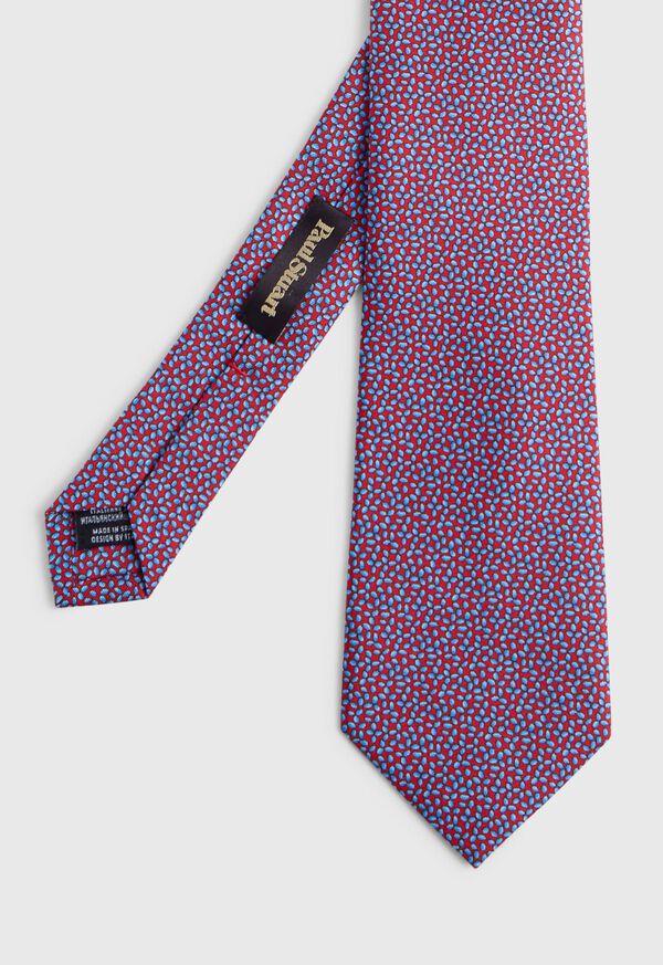 Paul Stuart Printed Silk Two Color Micro Oval Tie, image 1