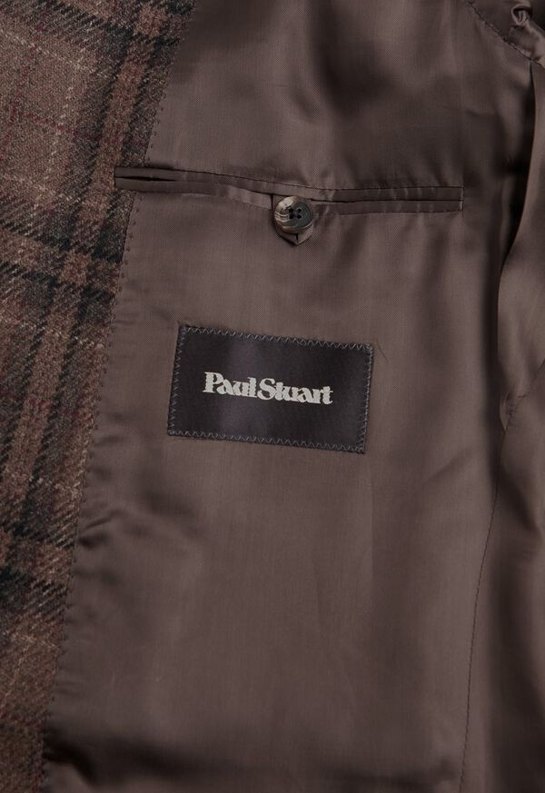 Paul Stuart Brown Plaid Wool Sport Jacket, image 3