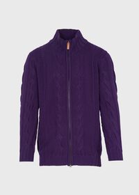 Paul Stuart Cashmere Cable Zip Cardigan, thumbnail 1