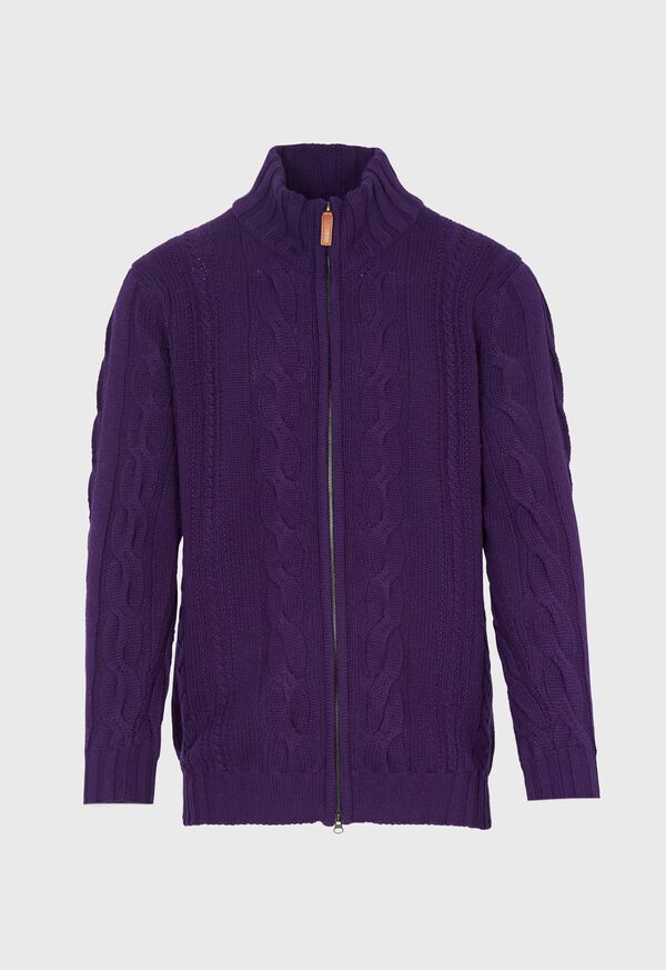 Paul Stuart Cashmere Cable Zip Cardigan, image 1