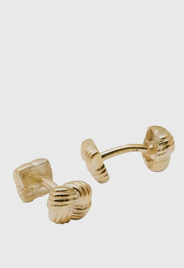 Paul Stuart Gold Vermeil Basketweave Cufflinks, image 1